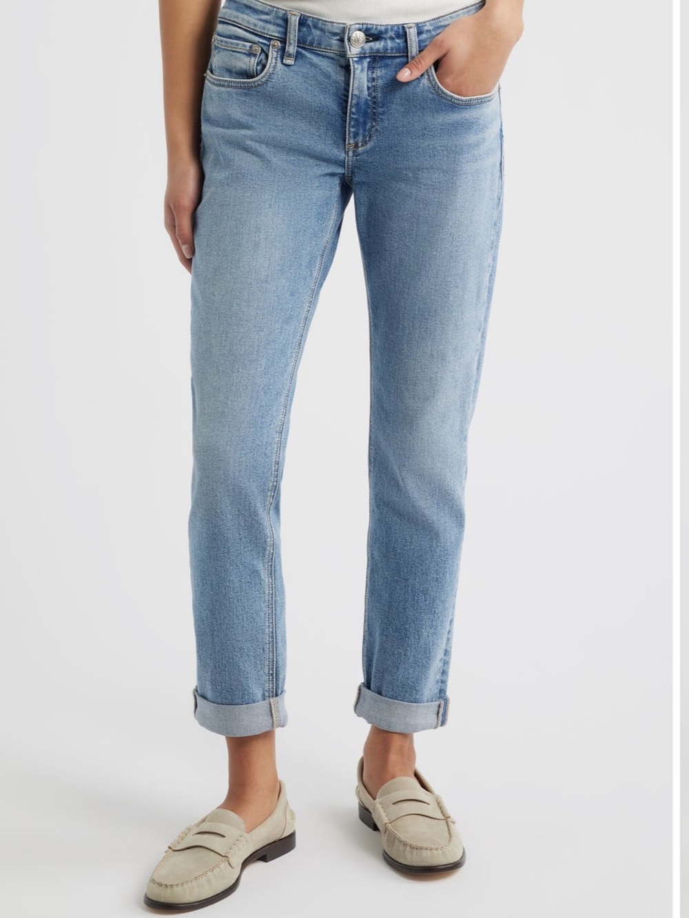 rag & bone Dre Low-Rise Slim Boyfriend Jeans Wash Size 26